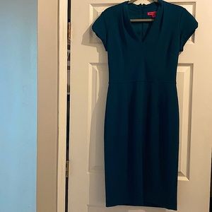 Betsey Johnson, fitted, emerald green dress